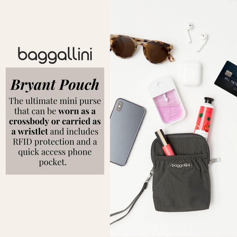 Baggallini Women's Bryant Pouch with RFID, Black Diamond Print - Image 2
